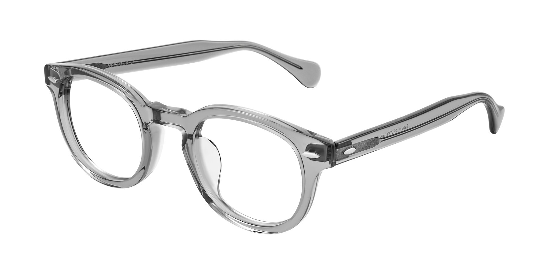 Angle of Estean in Transparent Gray with Clear Eyeglass Lenses