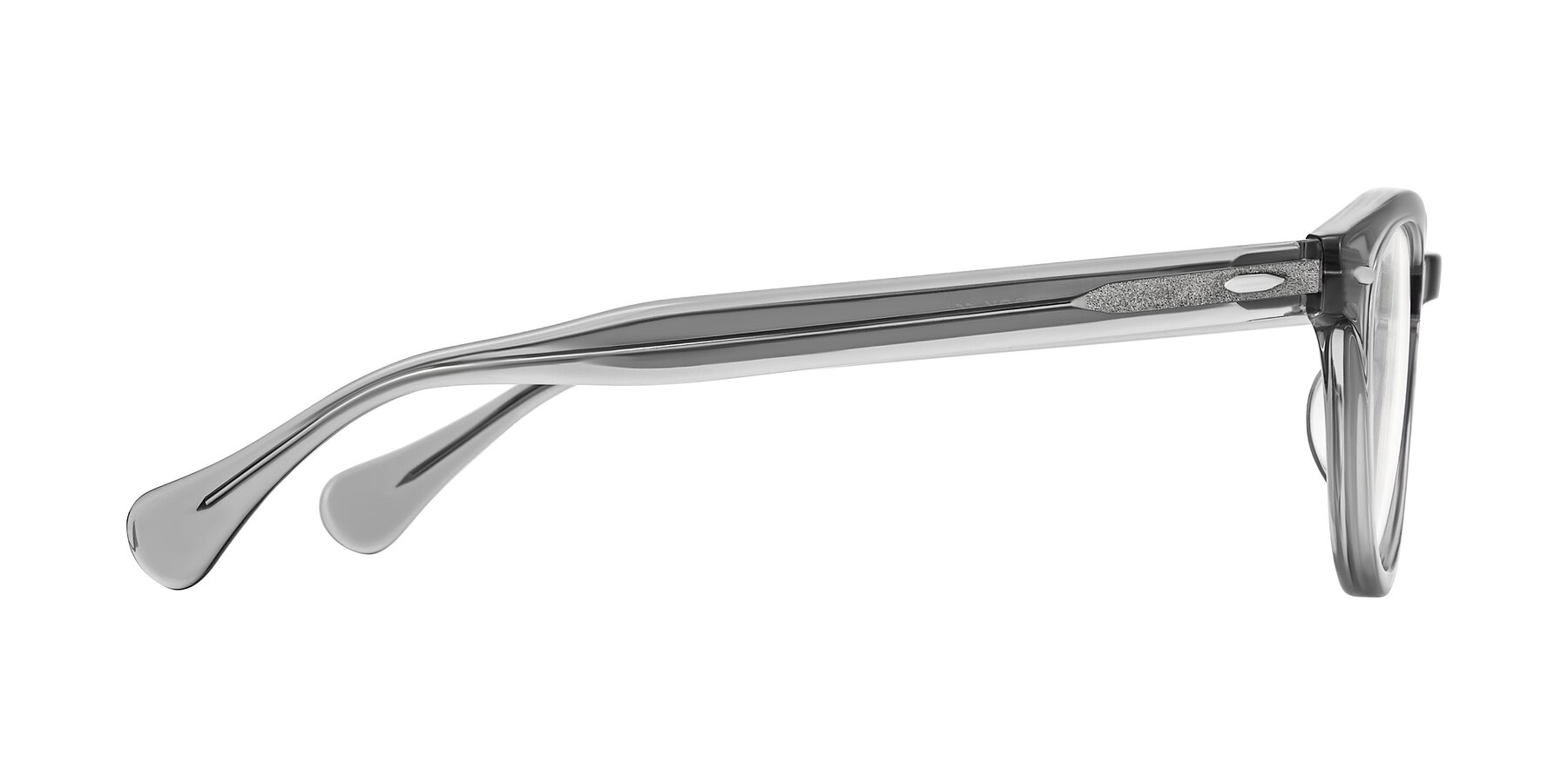Side of Estean in Transparent Gray with Clear Eyeglass Lenses