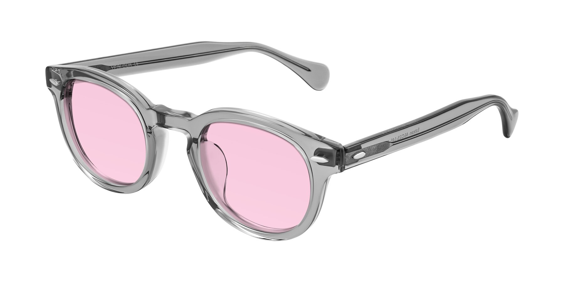 Angle of Estean in Transparent Gray with Light Pink Tinted Lenses
