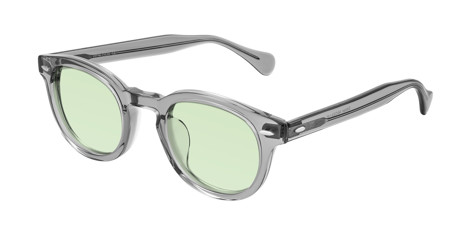 Angle of Estean in Transparent Gray with Light Green Tinted Lenses