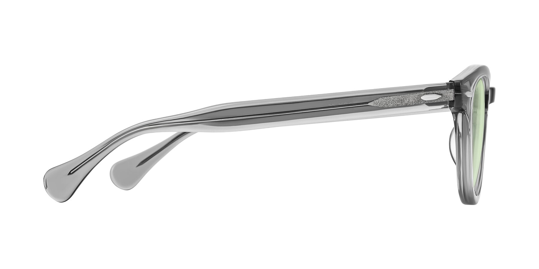 Side of Estean in Transparent Gray with Light Green Tinted Lenses