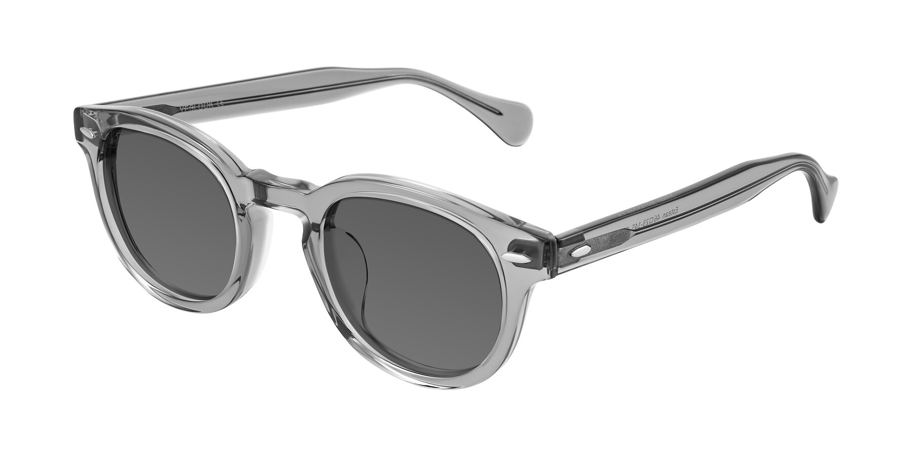 Angle of Estean in Transparent Gray with Medium Gray Tinted Lenses