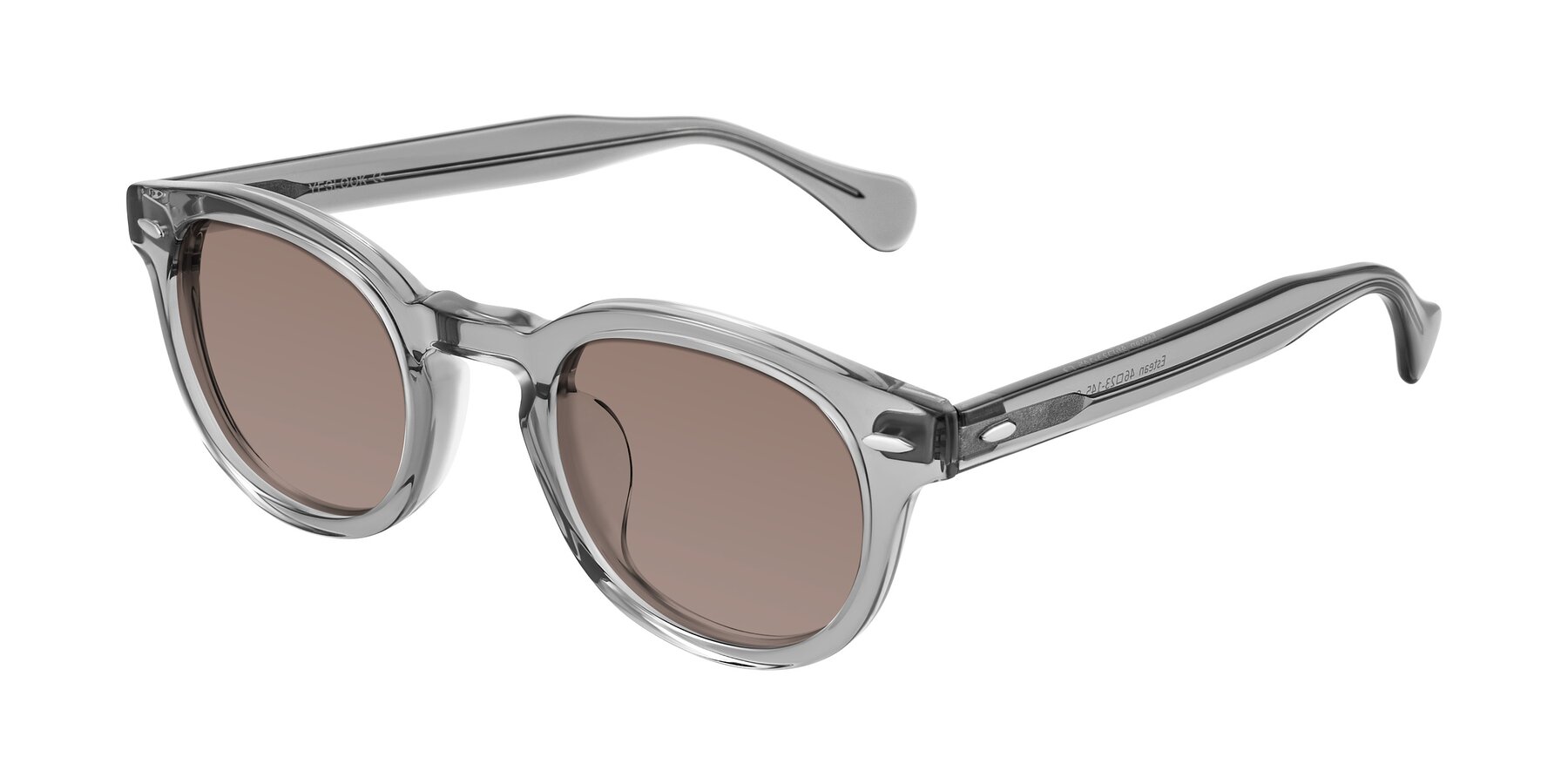 Angle of Estean in Transparent Gray with Medium Brown Tinted Lenses