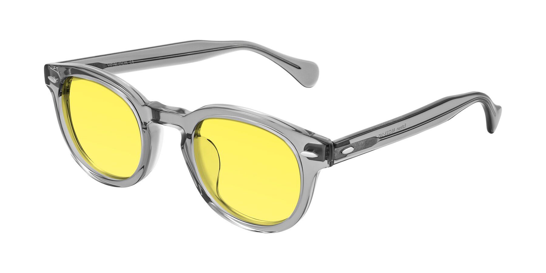 Angle of Estean in Transparent Gray with Medium Yellow Tinted Lenses
