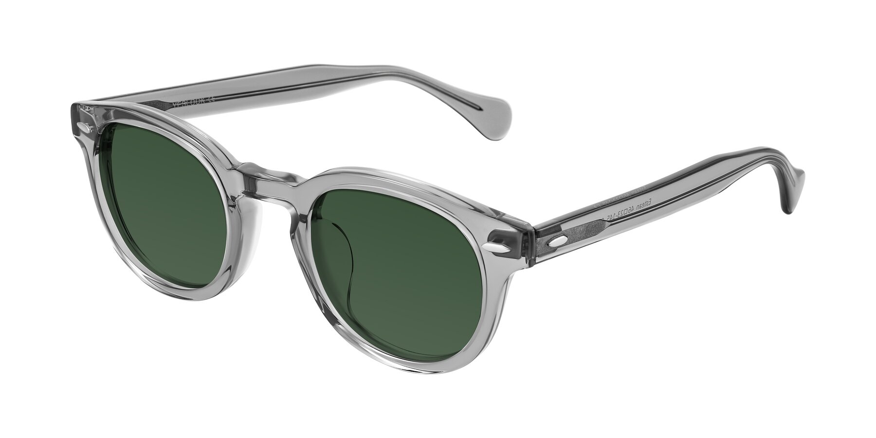 Angle of Estean in Transparent Gray with Green Tinted Lenses
