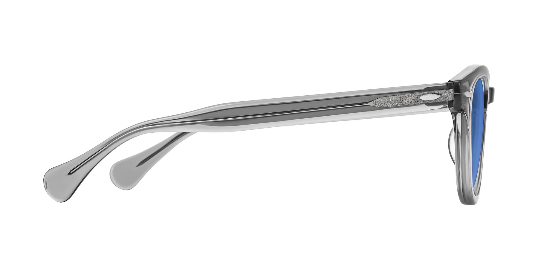 Side of Estean in Transparent Gray with Blue Tinted Lenses