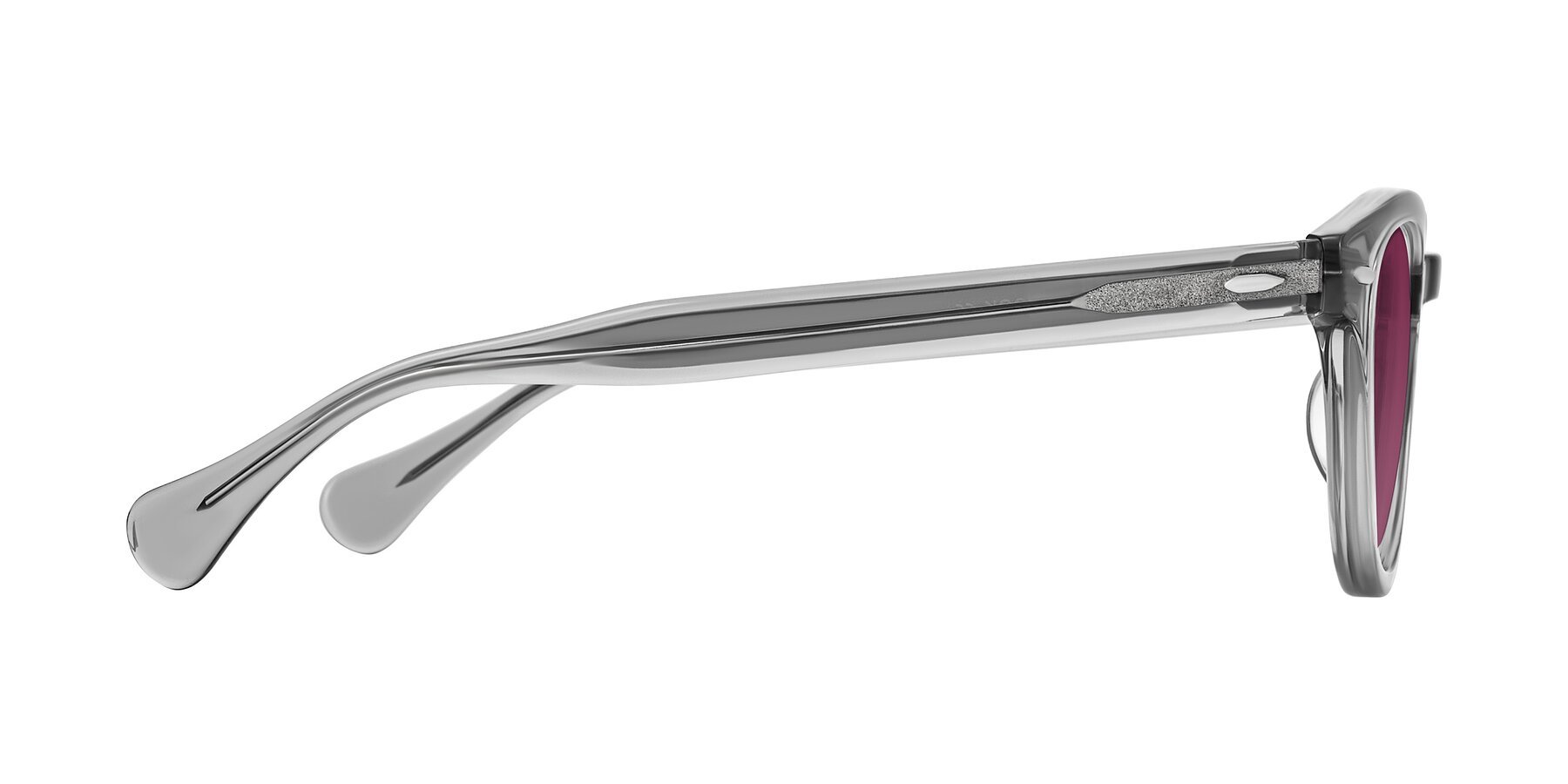 Side of Estean in Transparent Gray with Wine Tinted Lenses