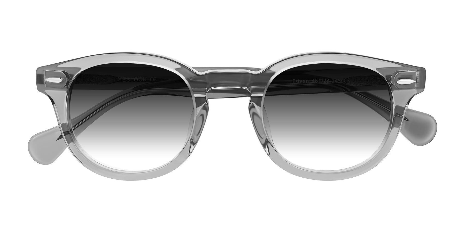 Folded Front of Estean in Transparent Gray with Gray Gradient Lenses