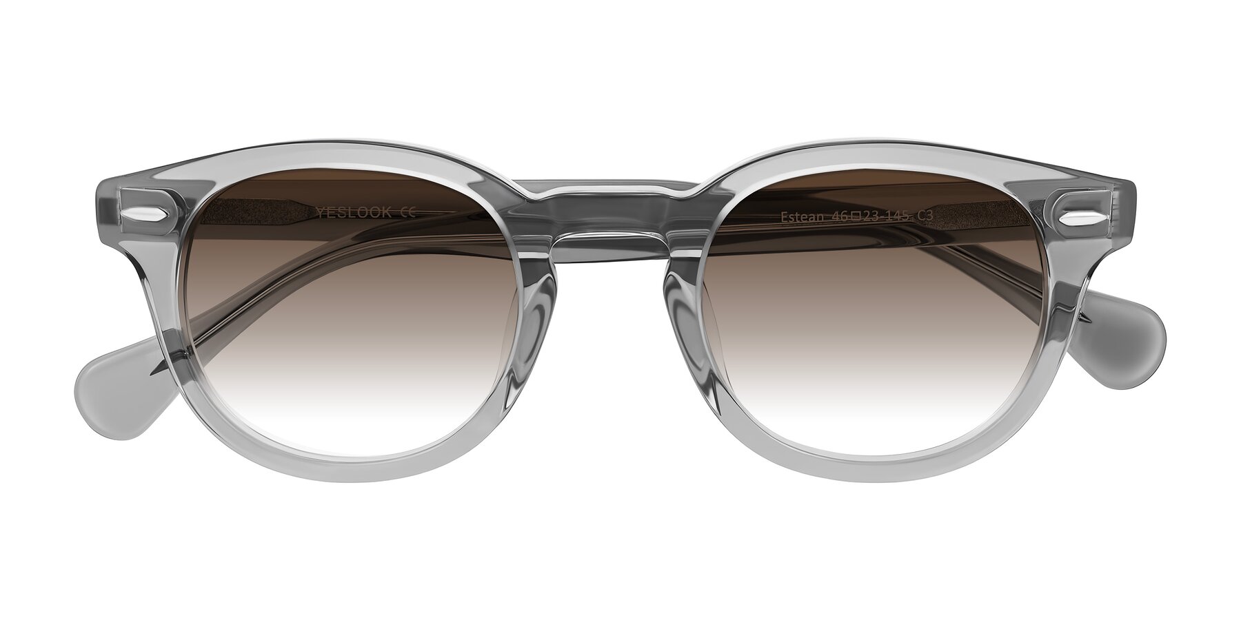 Folded Front of Estean in Transparent Gray with Brown Gradient Lenses