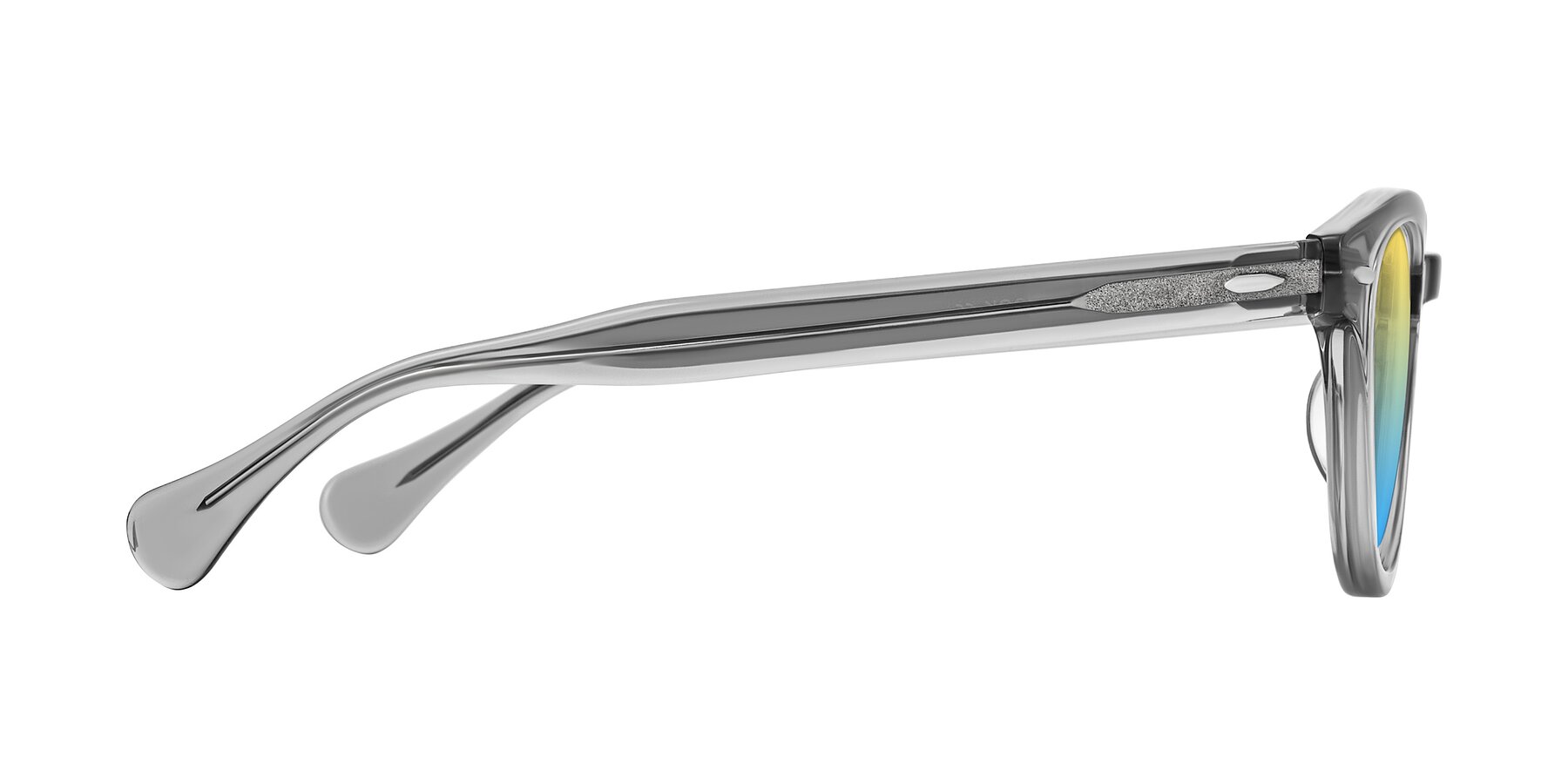Side of Estean in Transparent Gray with Yellow / Blue Gradient Lenses