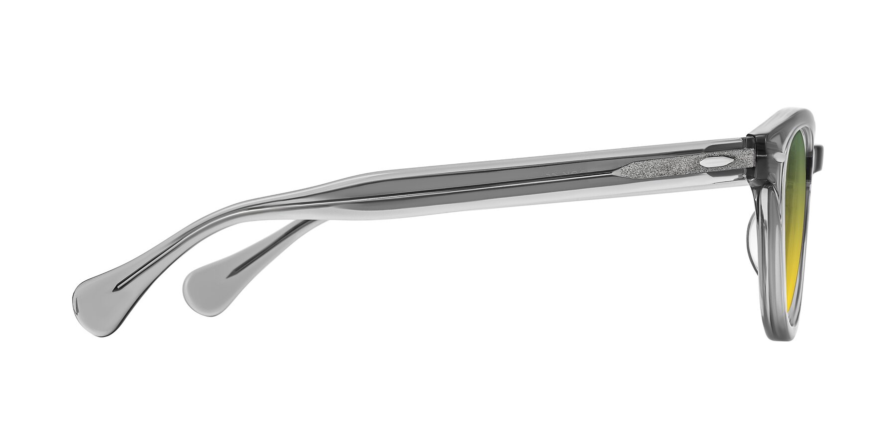 Side of Estean in Transparent Gray with Green / Yellow Gradient Lenses
