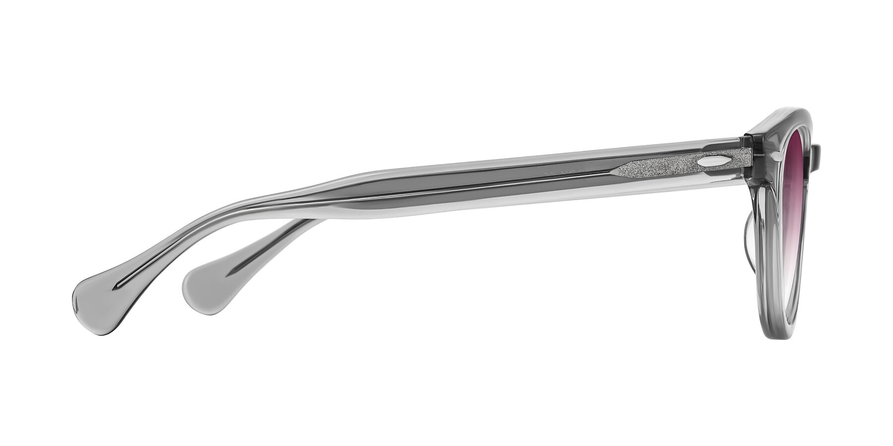 Side of Estean in Transparent Gray with Wine Gradient Lenses