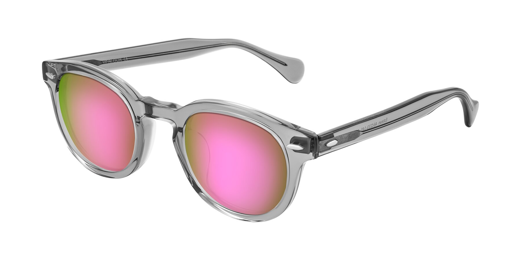 Angle of Estean in Transparent Gray with Pink Mirrored Lenses