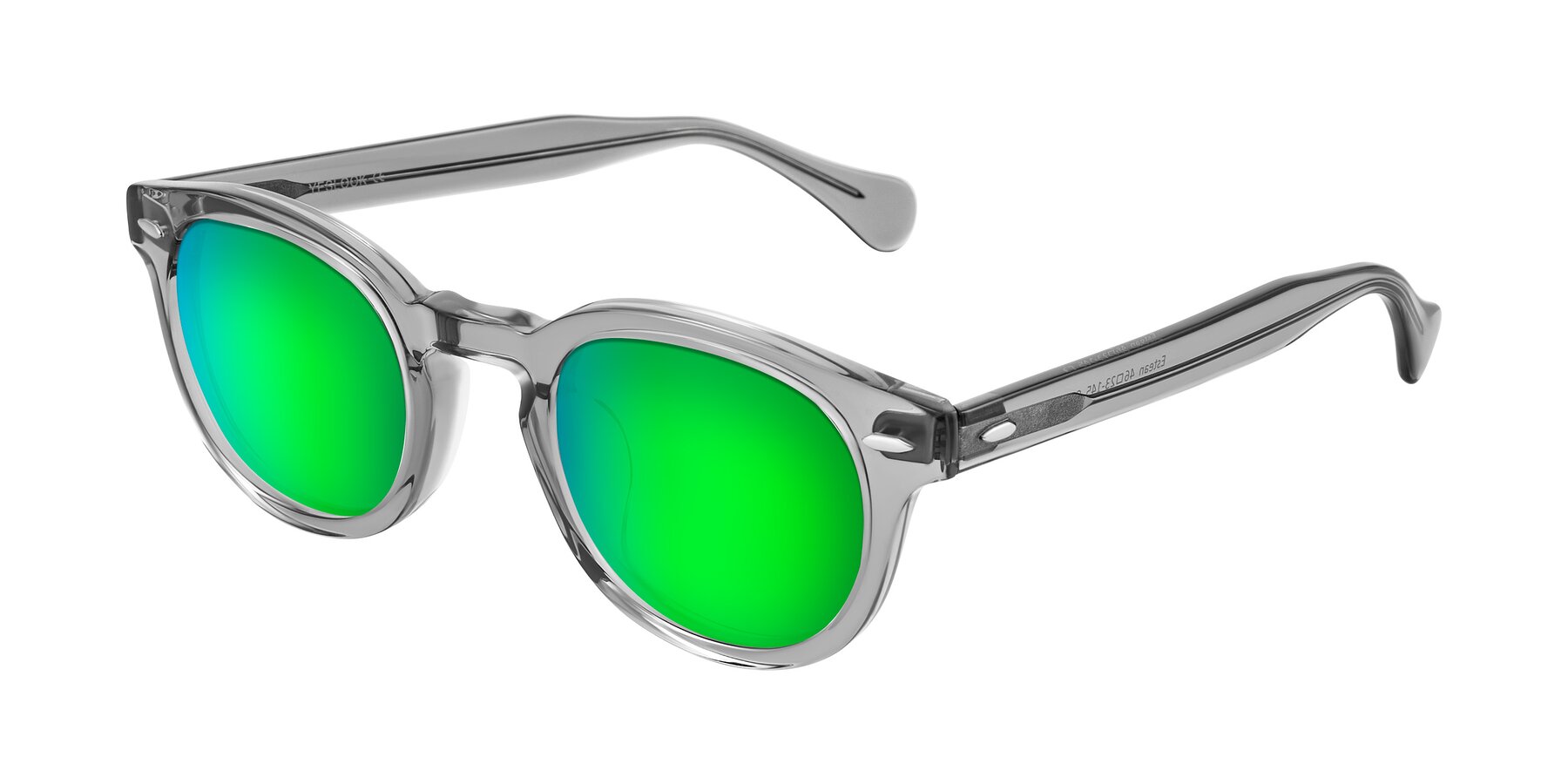 Angle of Estean in Transparent Gray with Green Mirrored Lenses