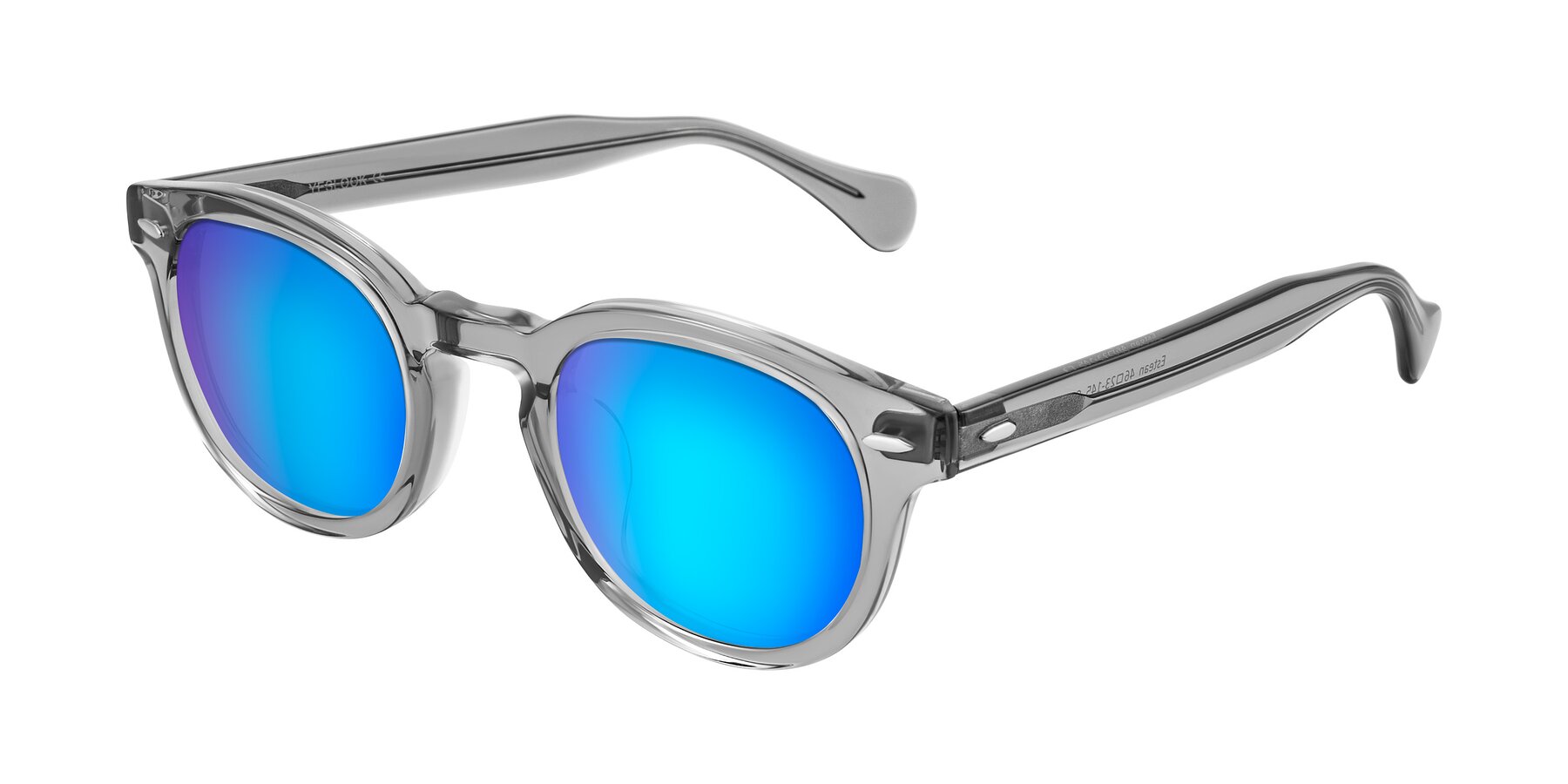 Angle of Estean in Transparent Gray with Blue Mirrored Lenses