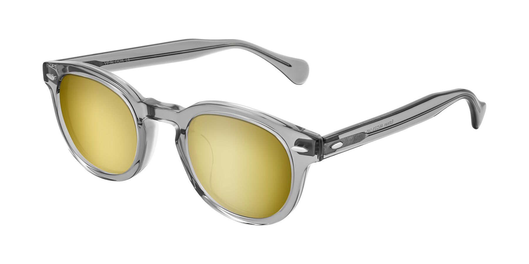 Angle of Estean in Transparent Gray with Gold Mirrored Lenses