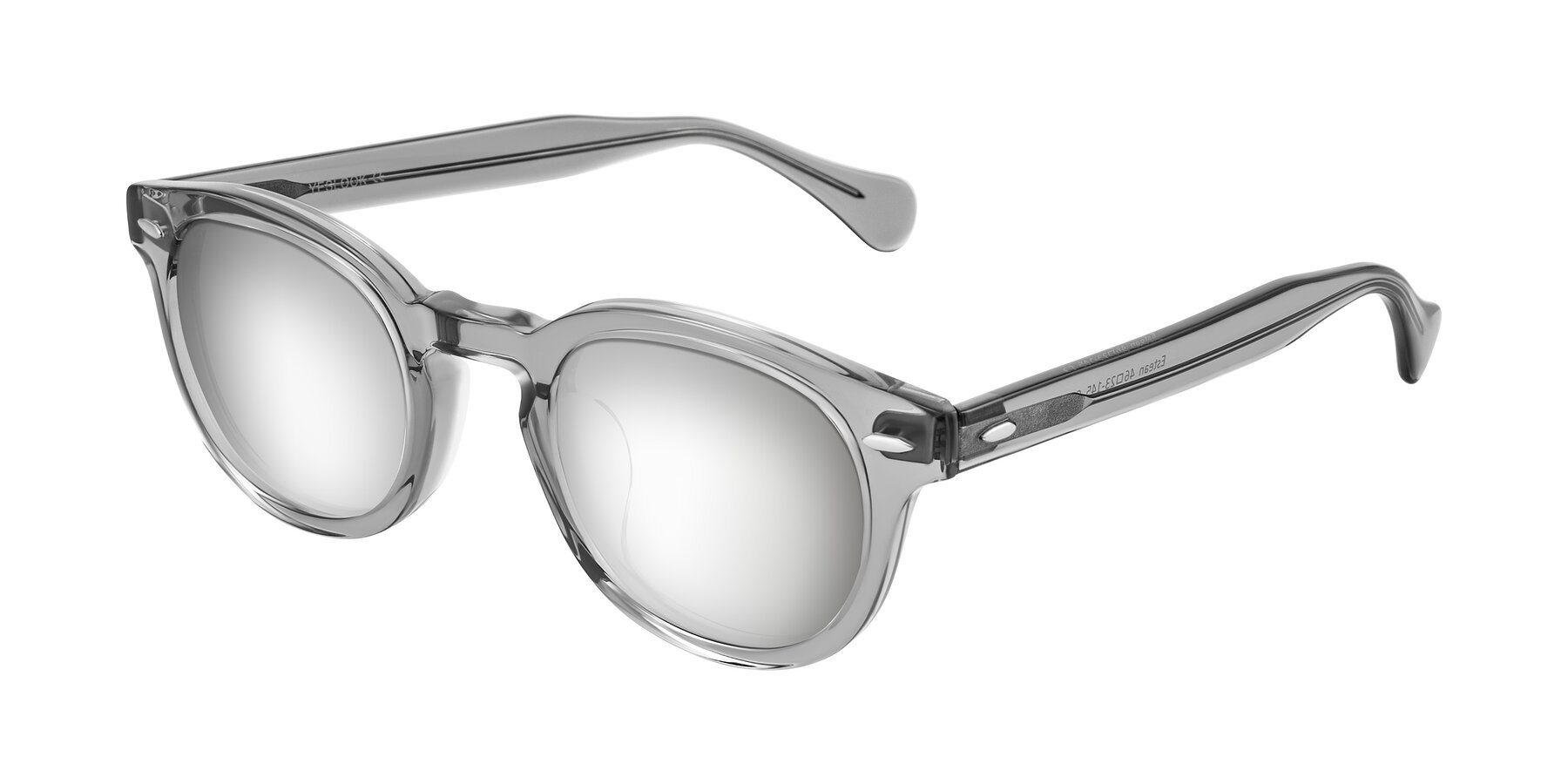 Angle of Estean in Transparent Gray with Silver Mirrored Lenses