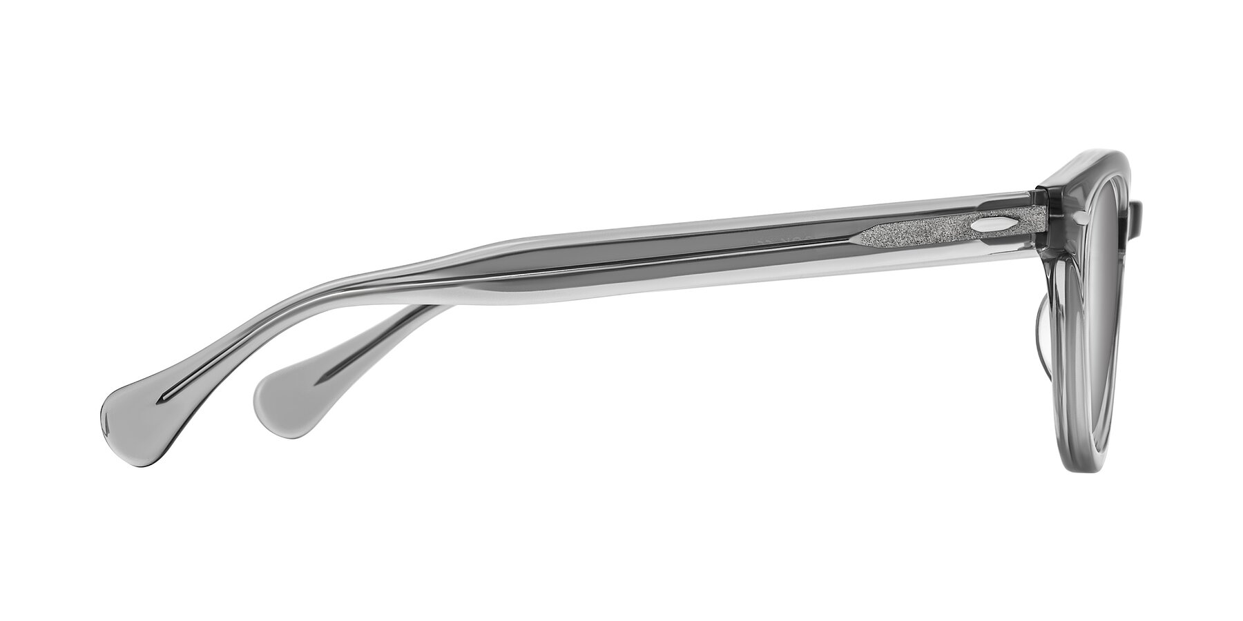 Side of Estean in Transparent Gray with Silver Mirrored Lenses