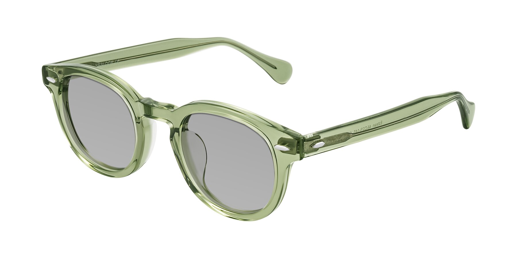 Angle of Estean in Transparent Green with Light Gray Tinted Lenses