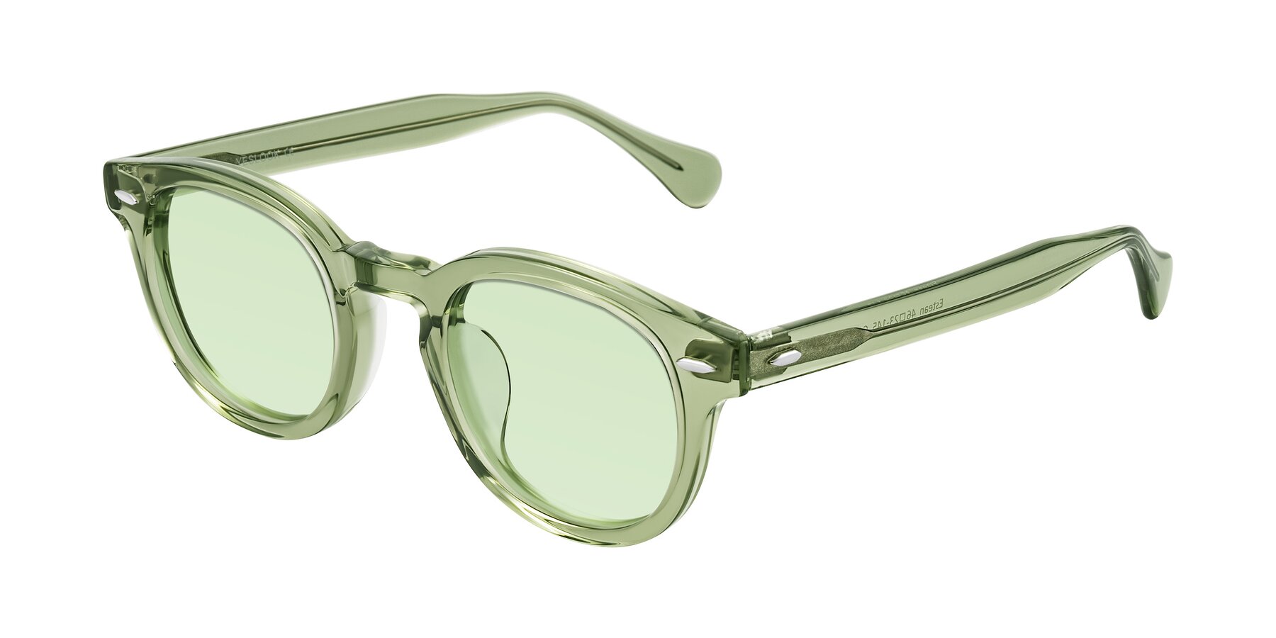 Angle of Estean in Transparent Green with Light Green Tinted Lenses
