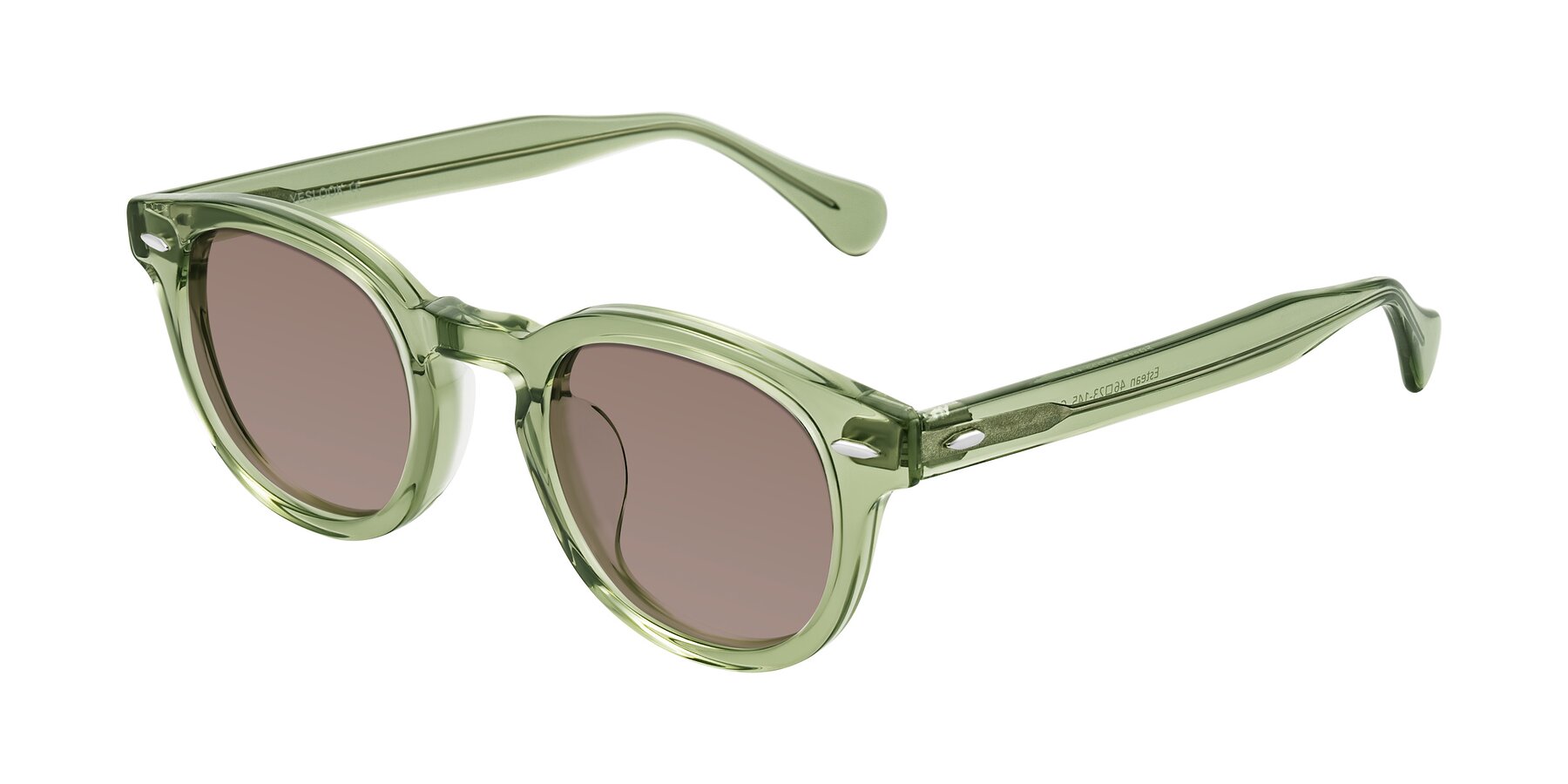 Angle of Estean in Transparent Green with Medium Brown Tinted Lenses