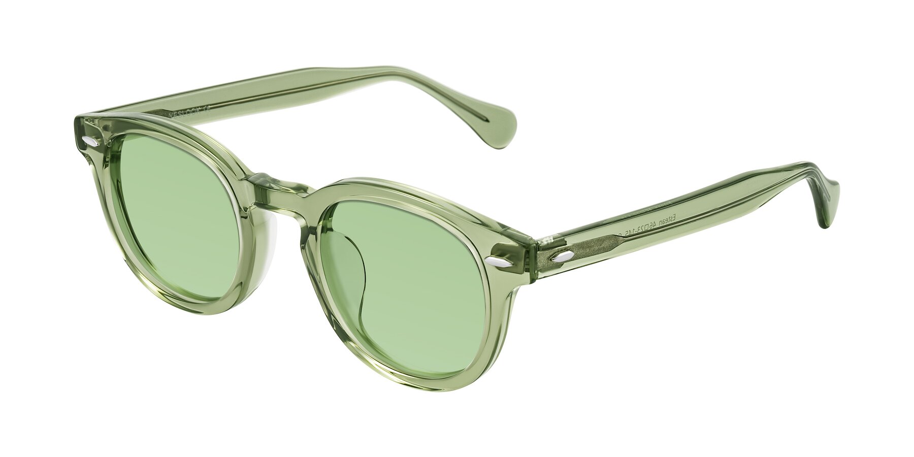 Angle of Estean in Transparent Green with Medium Green Tinted Lenses