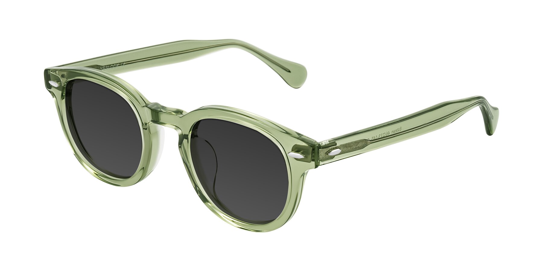 Angle of Estean in Transparent Green with Gray Tinted Lenses