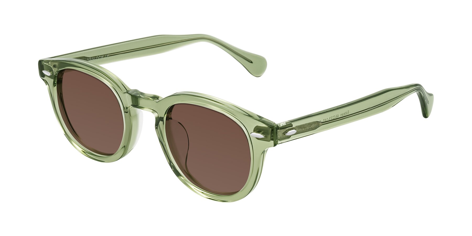 Angle of Estean in Transparent Green with Brown Tinted Lenses