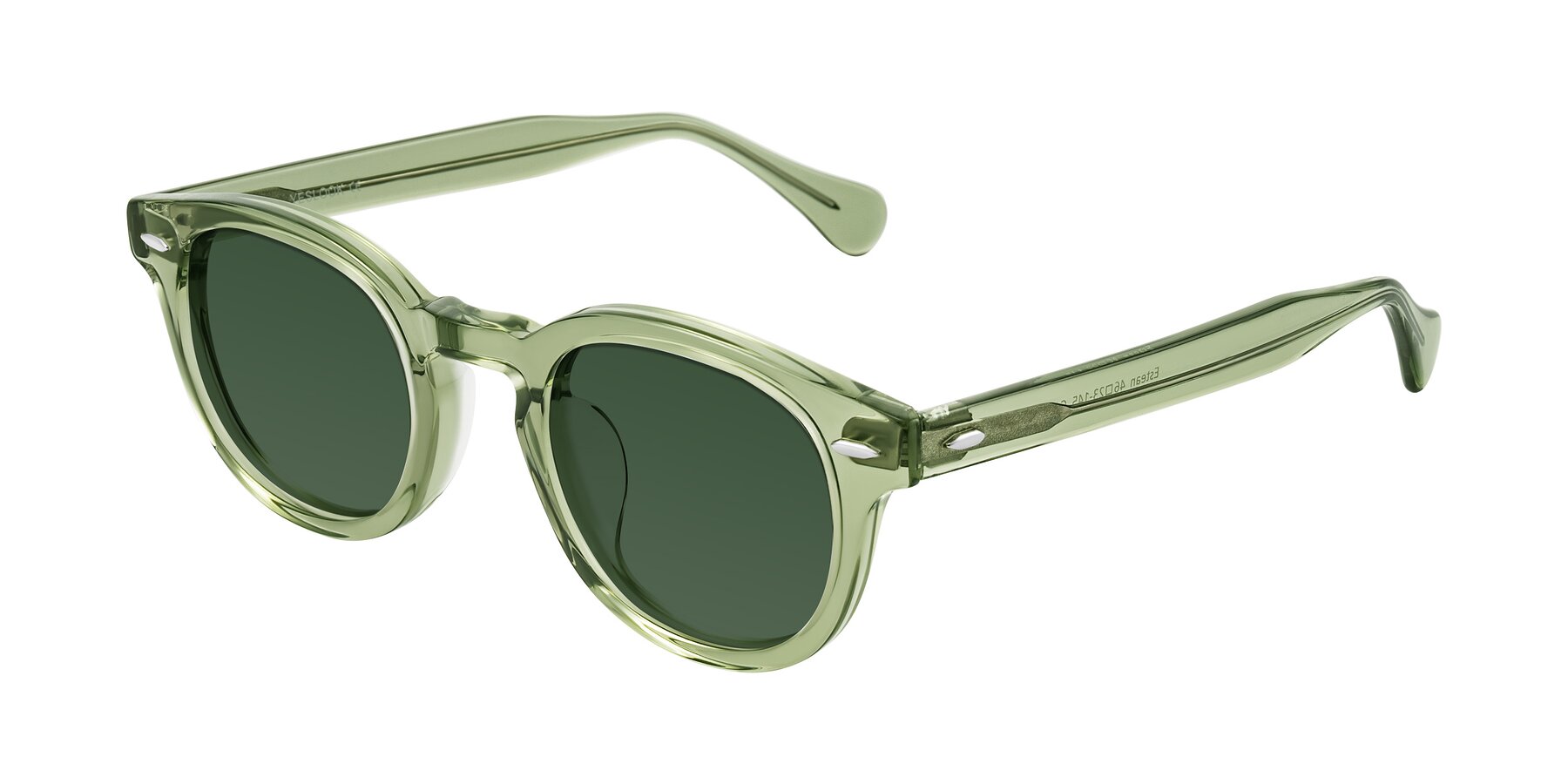 Angle of Estean in Transparent Green with Green Tinted Lenses