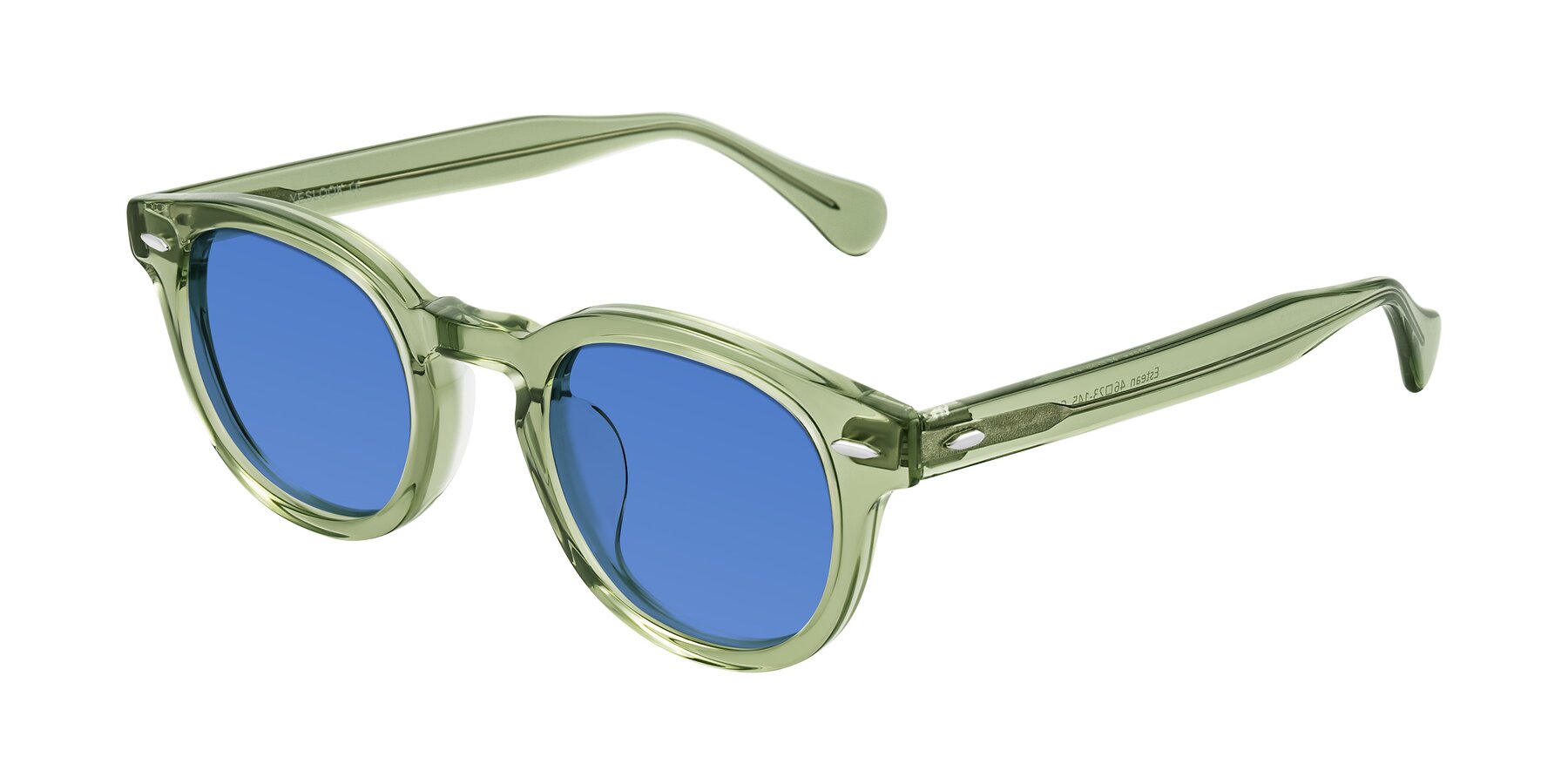 Angle of Estean in Transparent Green with Blue Tinted Lenses