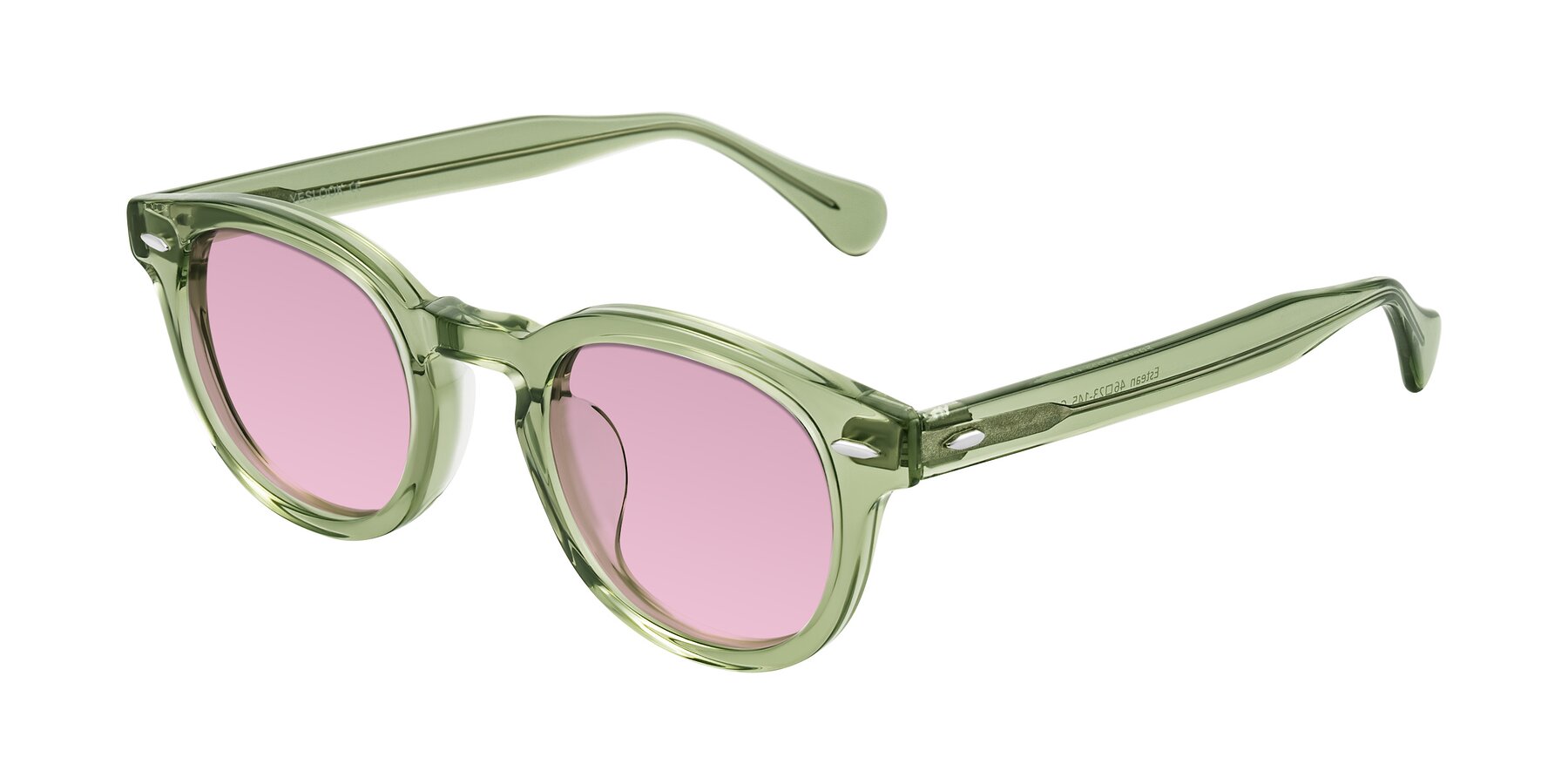 Angle of Estean in Transparent Green with Light Wine Tinted Lenses