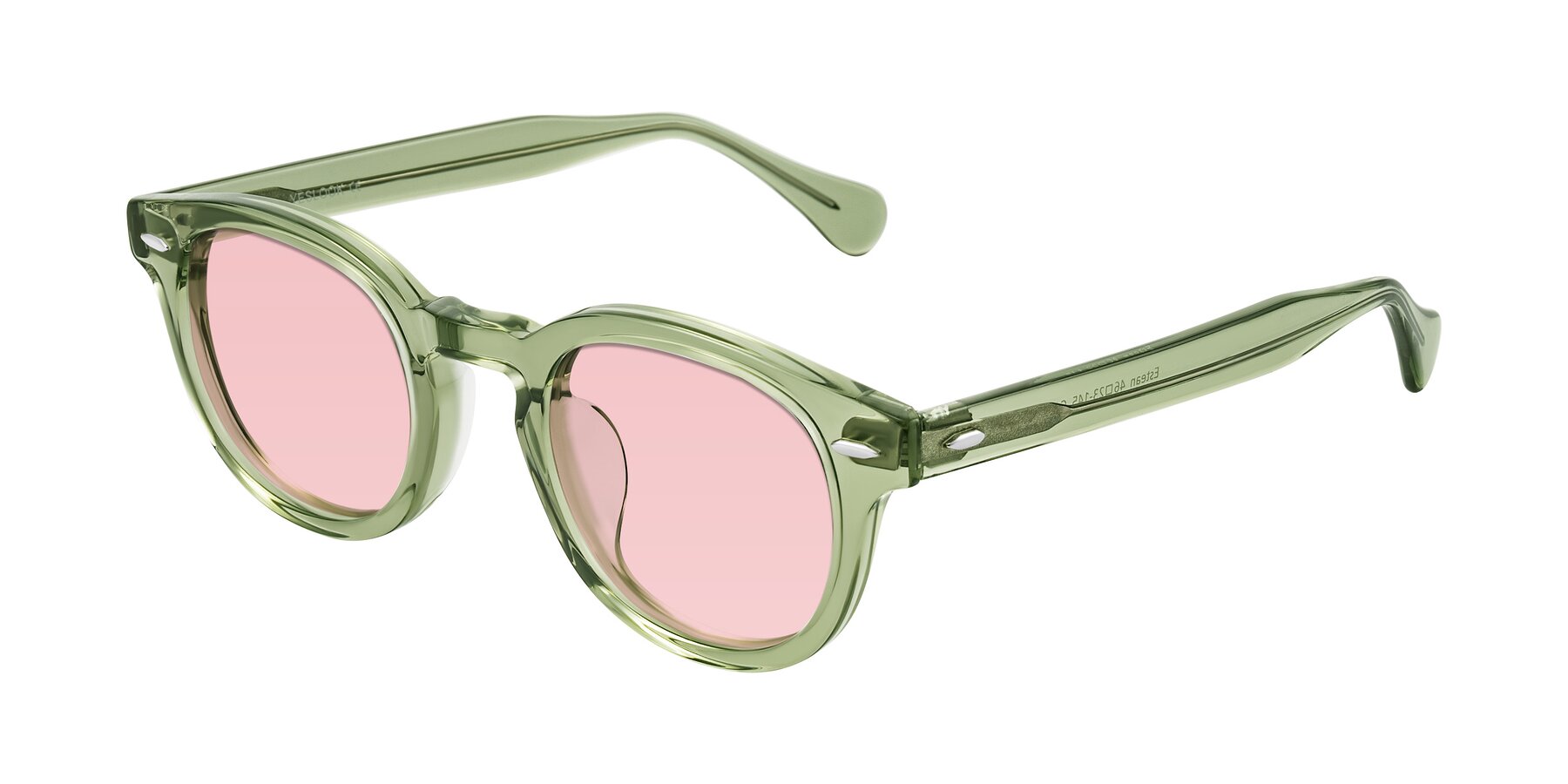 Angle of Estean in Transparent Green with Light Garnet Tinted Lenses