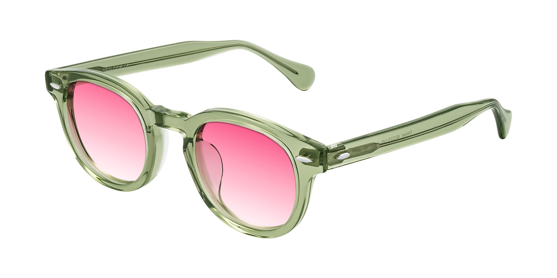 Angle of Estean in Transparent Green with Pink Gradient Lenses