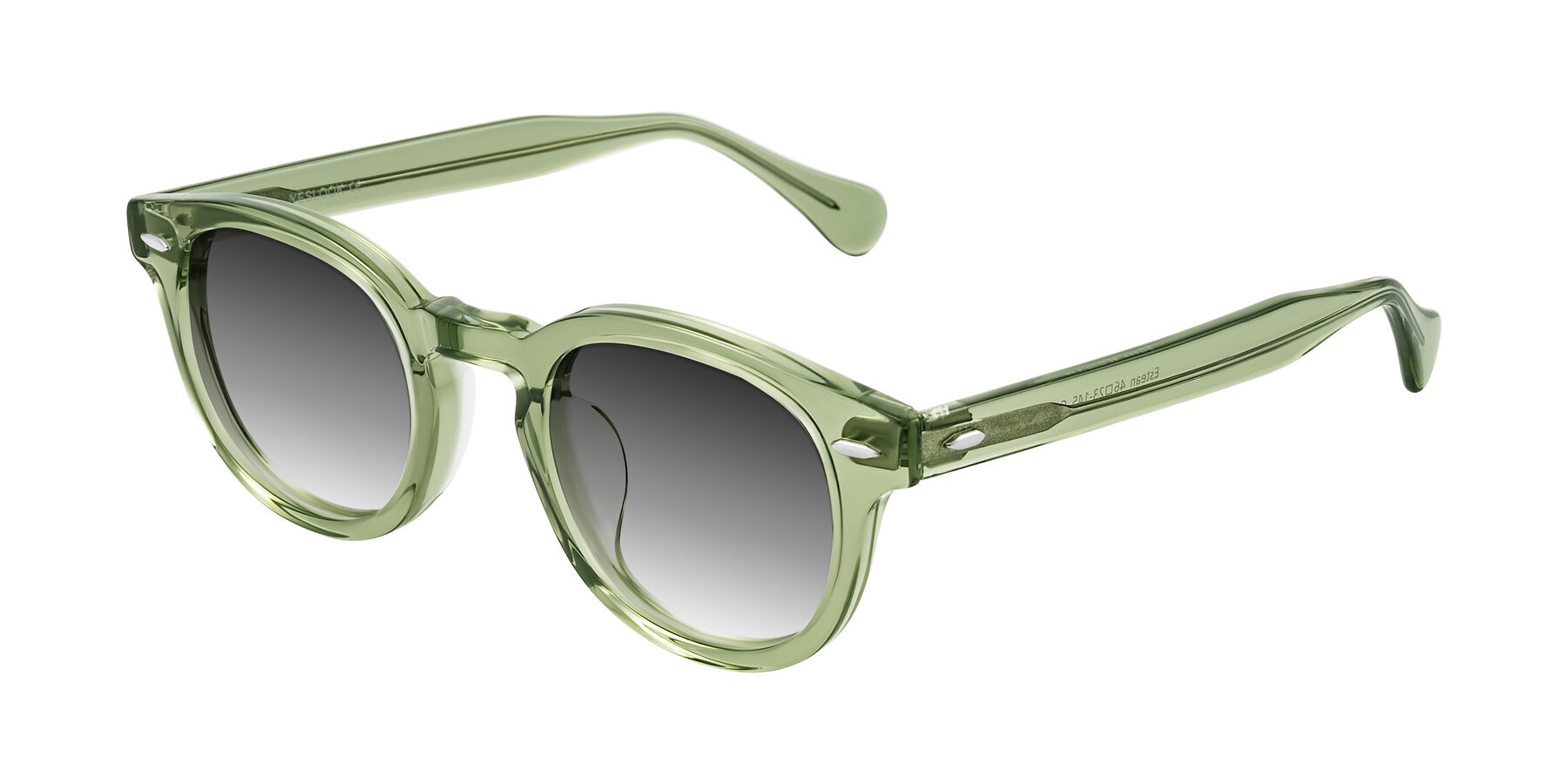 Angle of Estean in Transparent Green with Gray Gradient Lenses