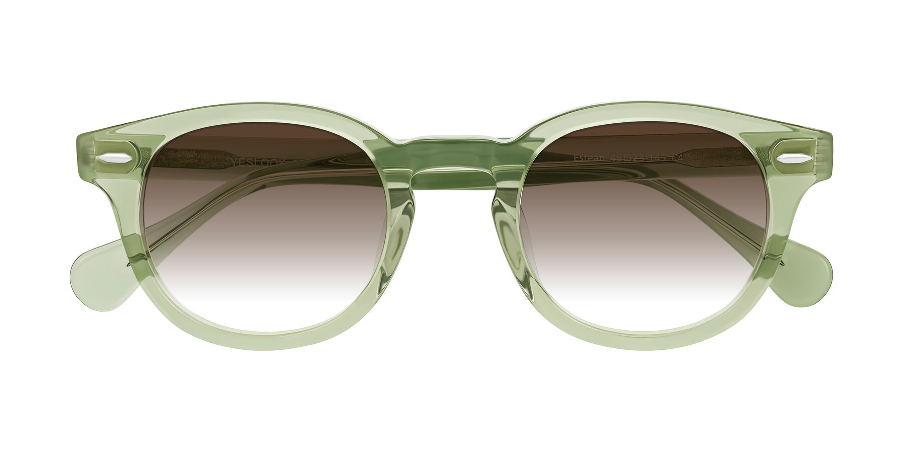 Folded Front of Estean in Transparent Green with Brown Gradient Lenses