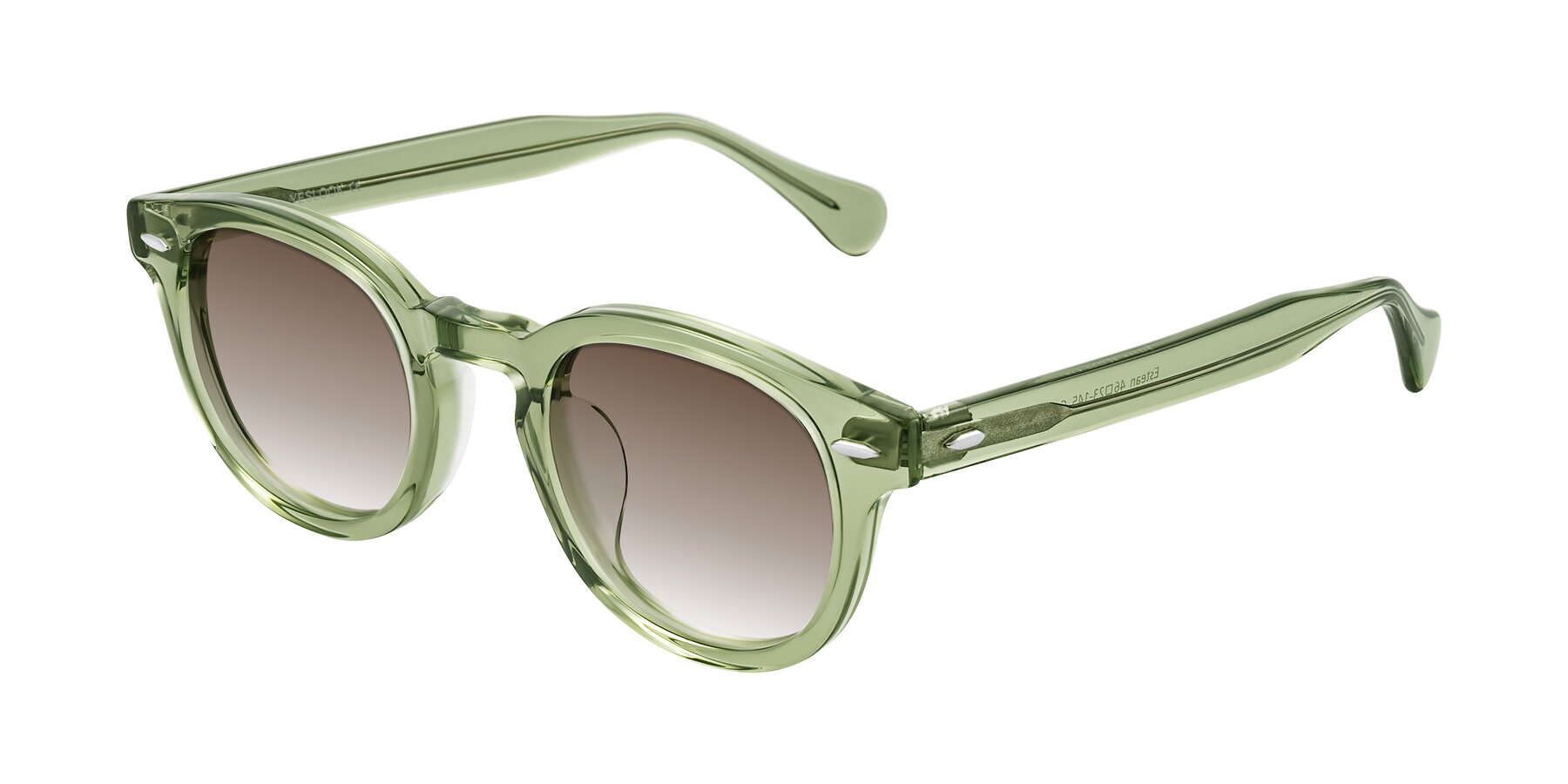 Angle of Estean in Transparent Green with Brown Gradient Lenses