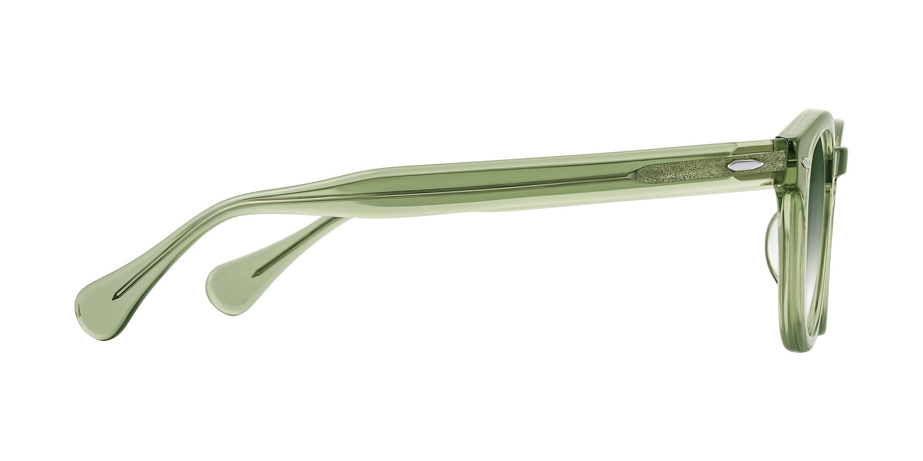 Side of Estean in Transparent Green with Green Gradient Lenses