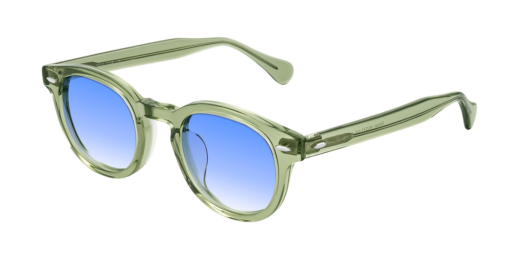 Angle of Estean in Transparent Green with Blue Gradient Lenses