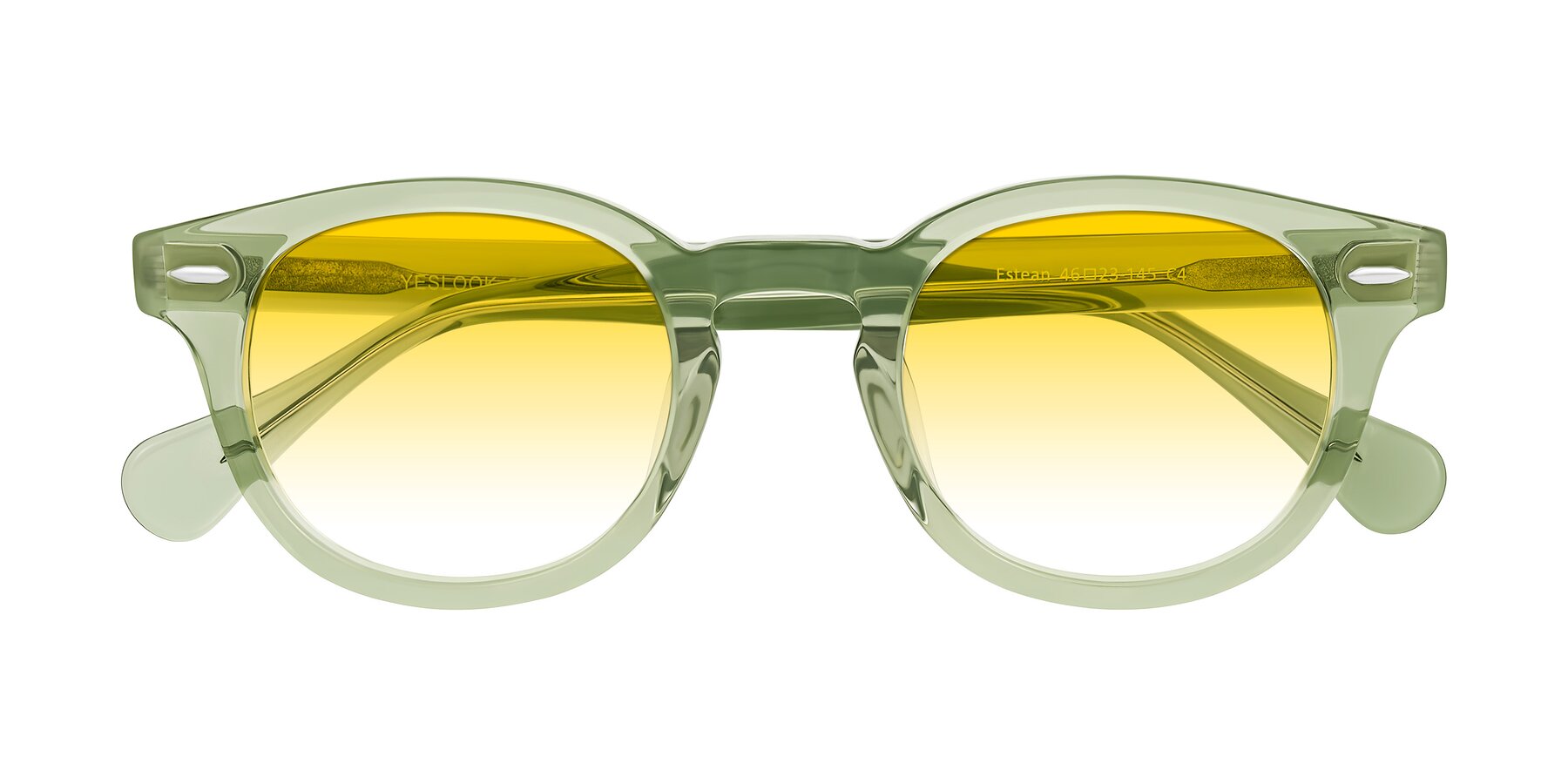 Folded Front of Estean in Transparent Green with Yellow Gradient Lenses