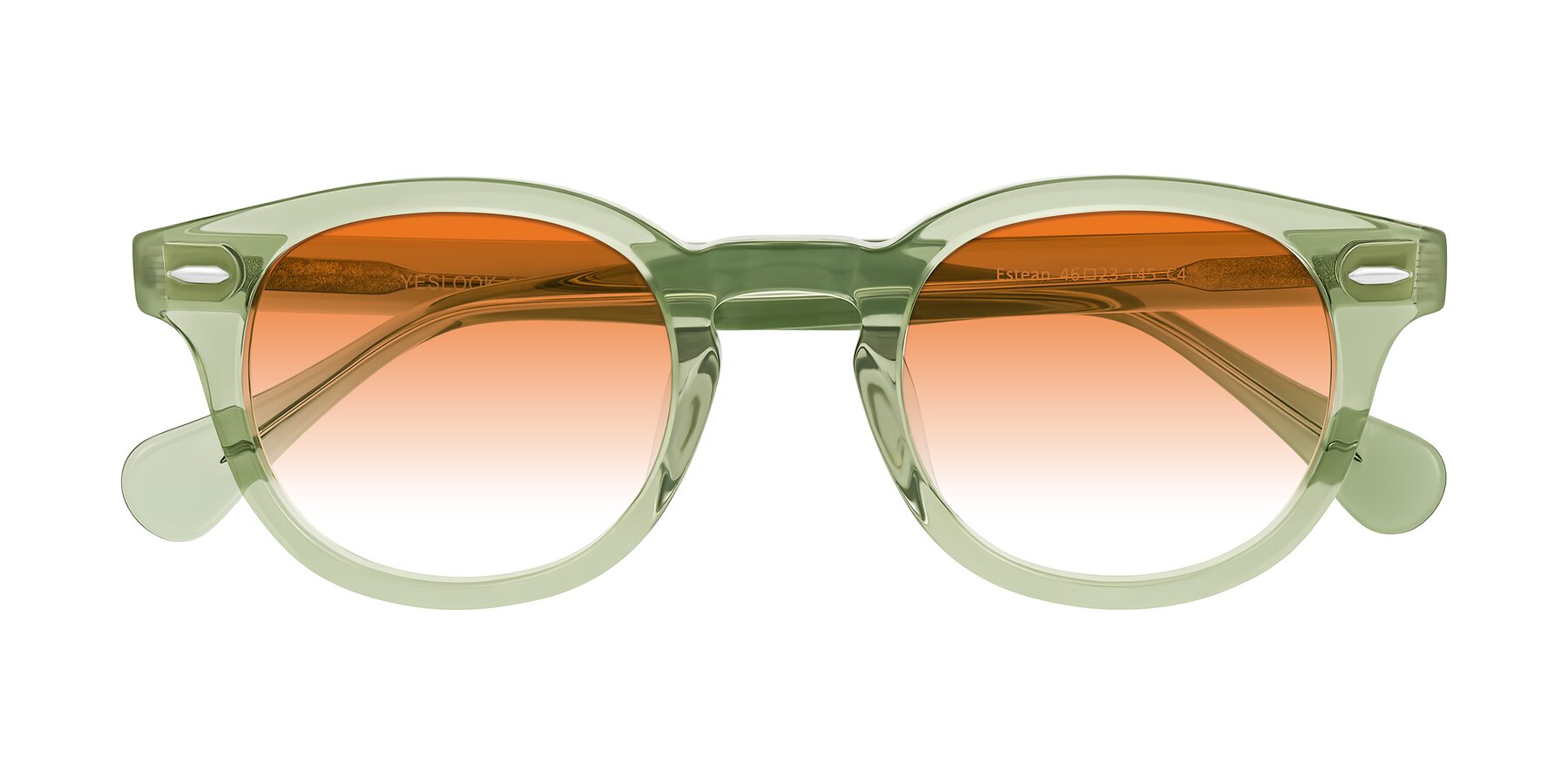 Folded Front of Estean in Transparent Green with Orange Gradient Lenses