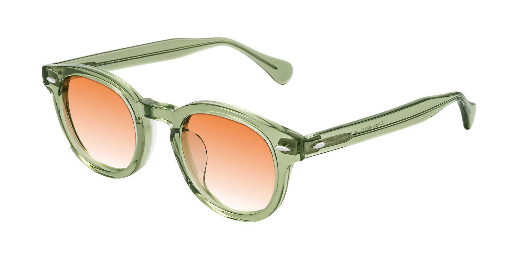 Angle of Estean in Transparent Green with Orange Gradient Lenses