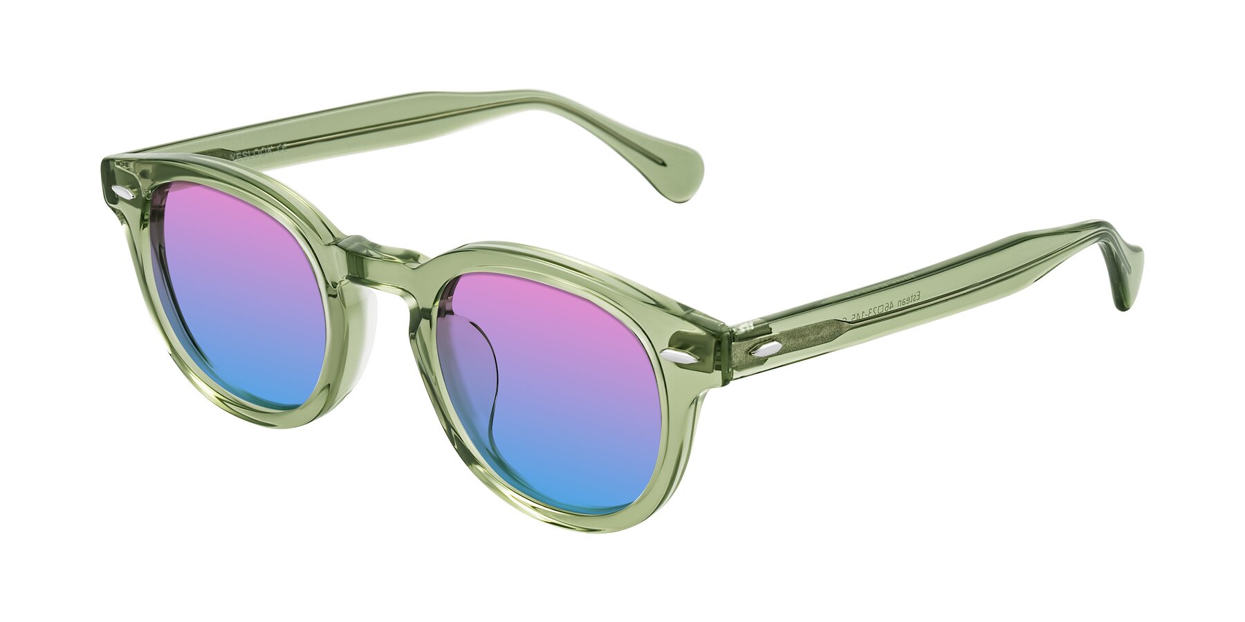 Angle of Estean in Transparent Green with Pink / Blue Gradient Lenses
