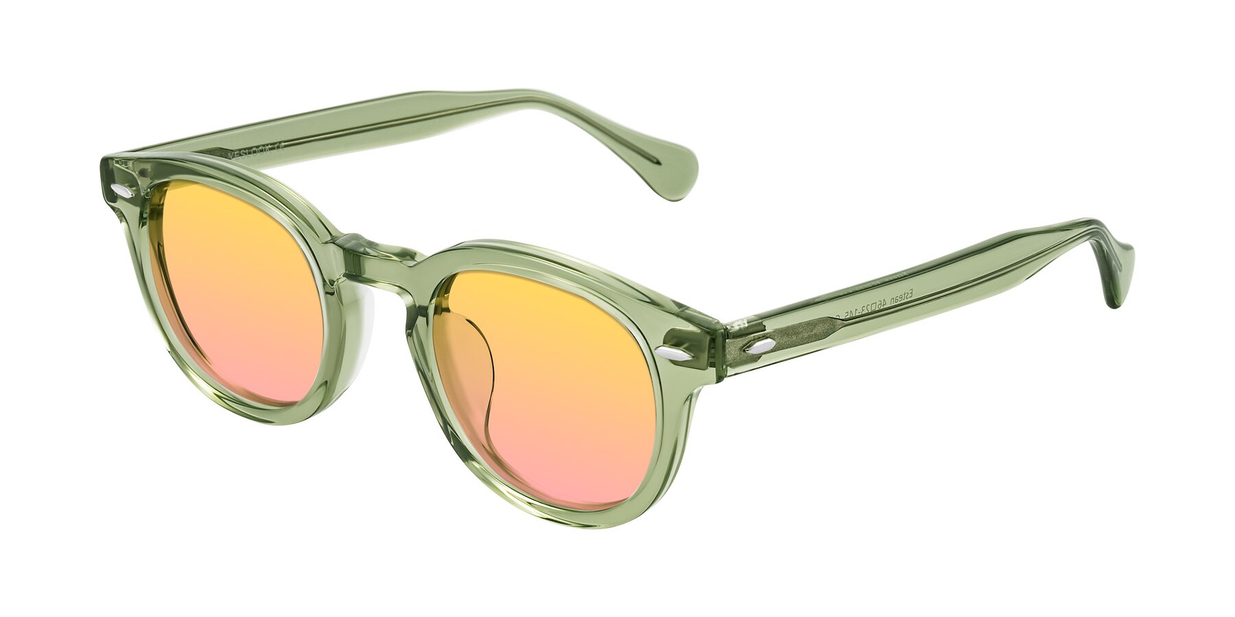 Angle of Estean in Transparent Green with Yellow / Pink Gradient Lenses