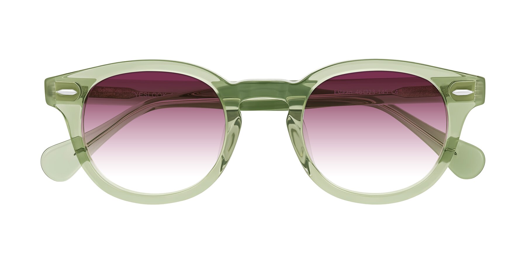 Folded Front of Estean in Transparent Green with Wine Gradient Lenses