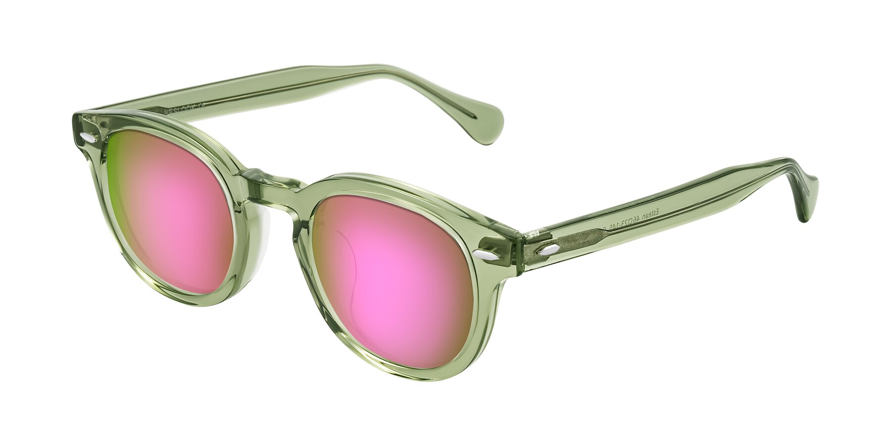 Angle of Estean in Transparent Green with Pink Mirrored Lenses
