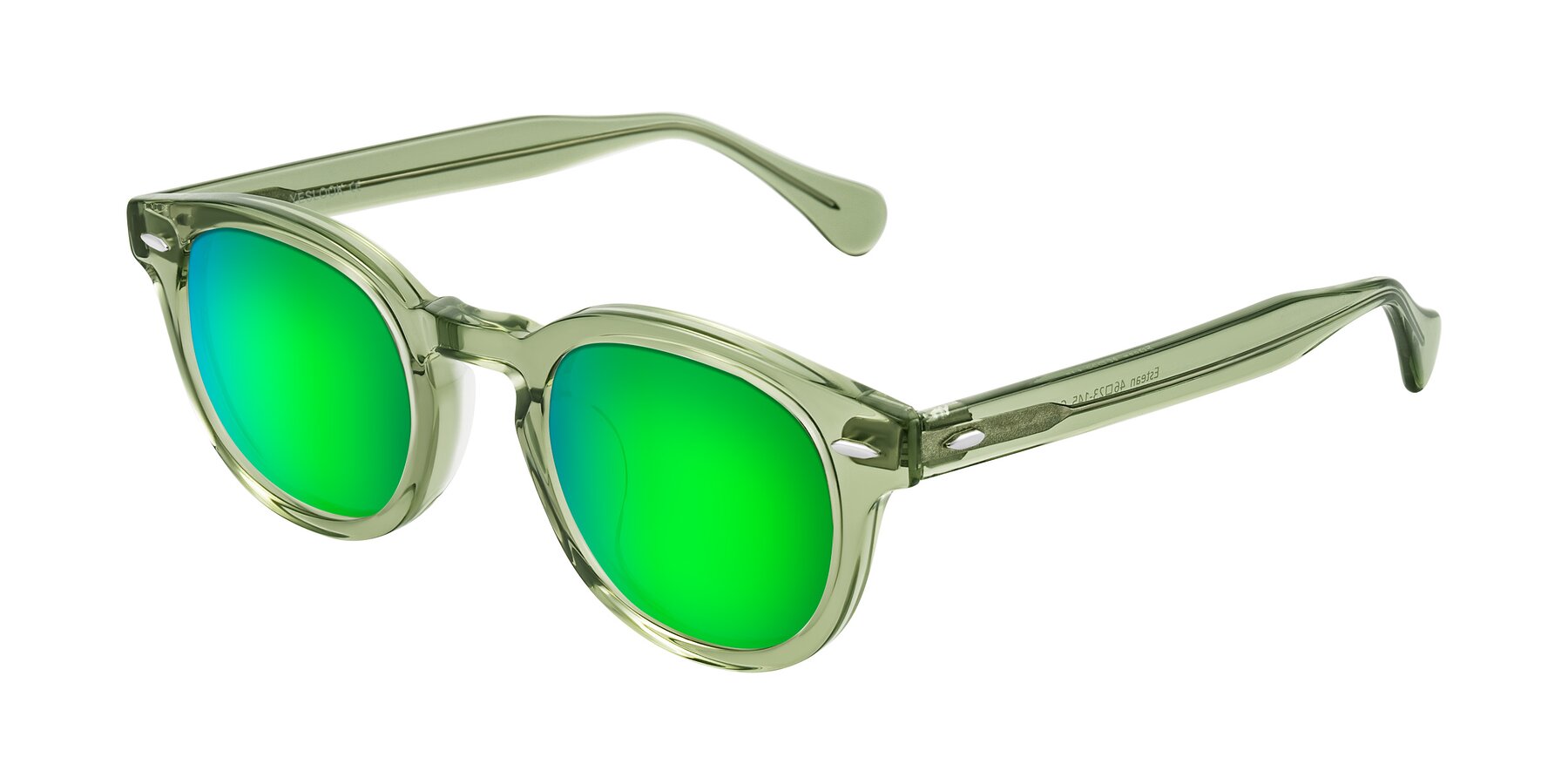 Angle of Estean in Transparent Green with Green Mirrored Lenses