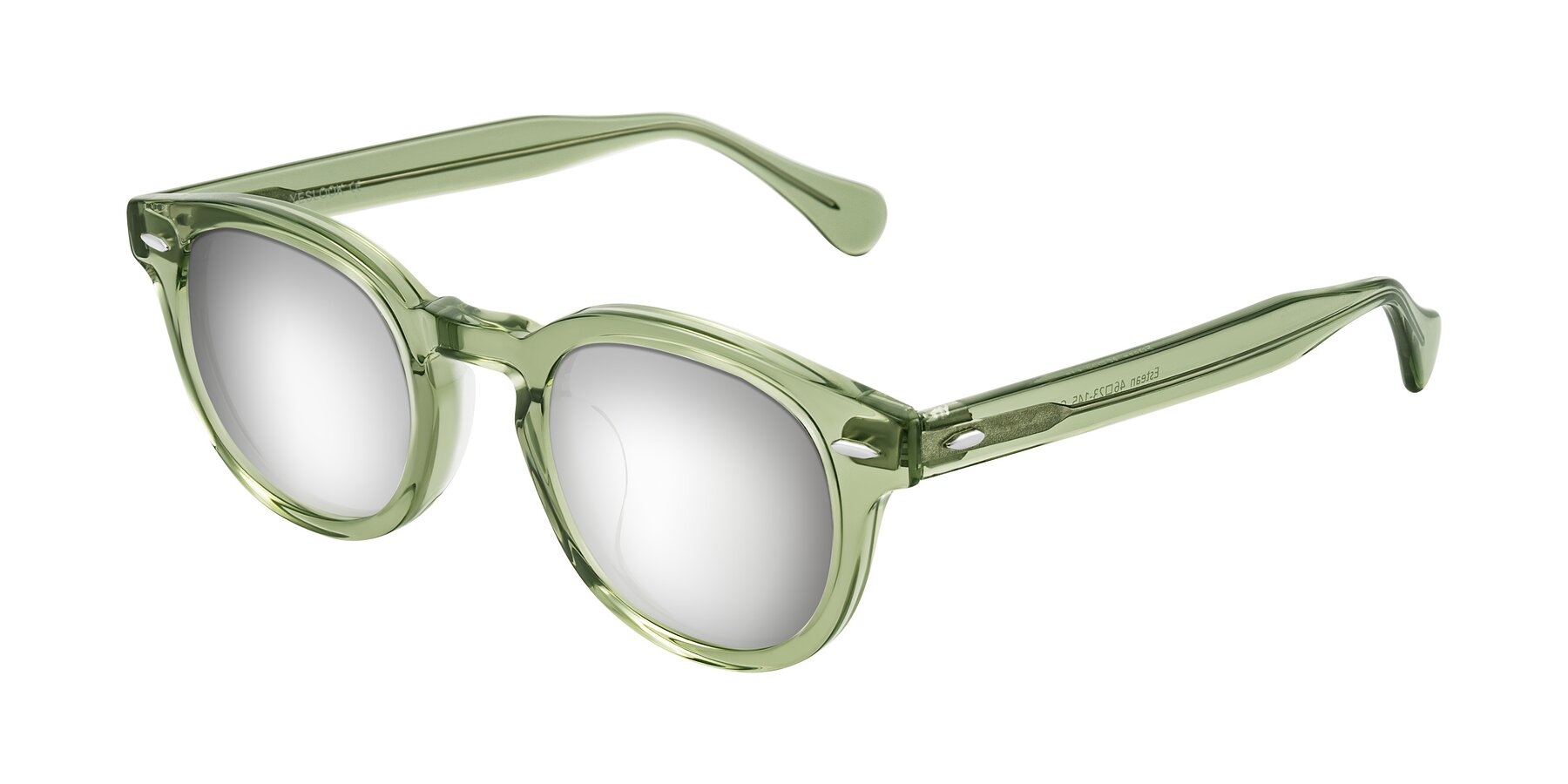 Angle of Estean in Transparent Green with Silver Mirrored Lenses