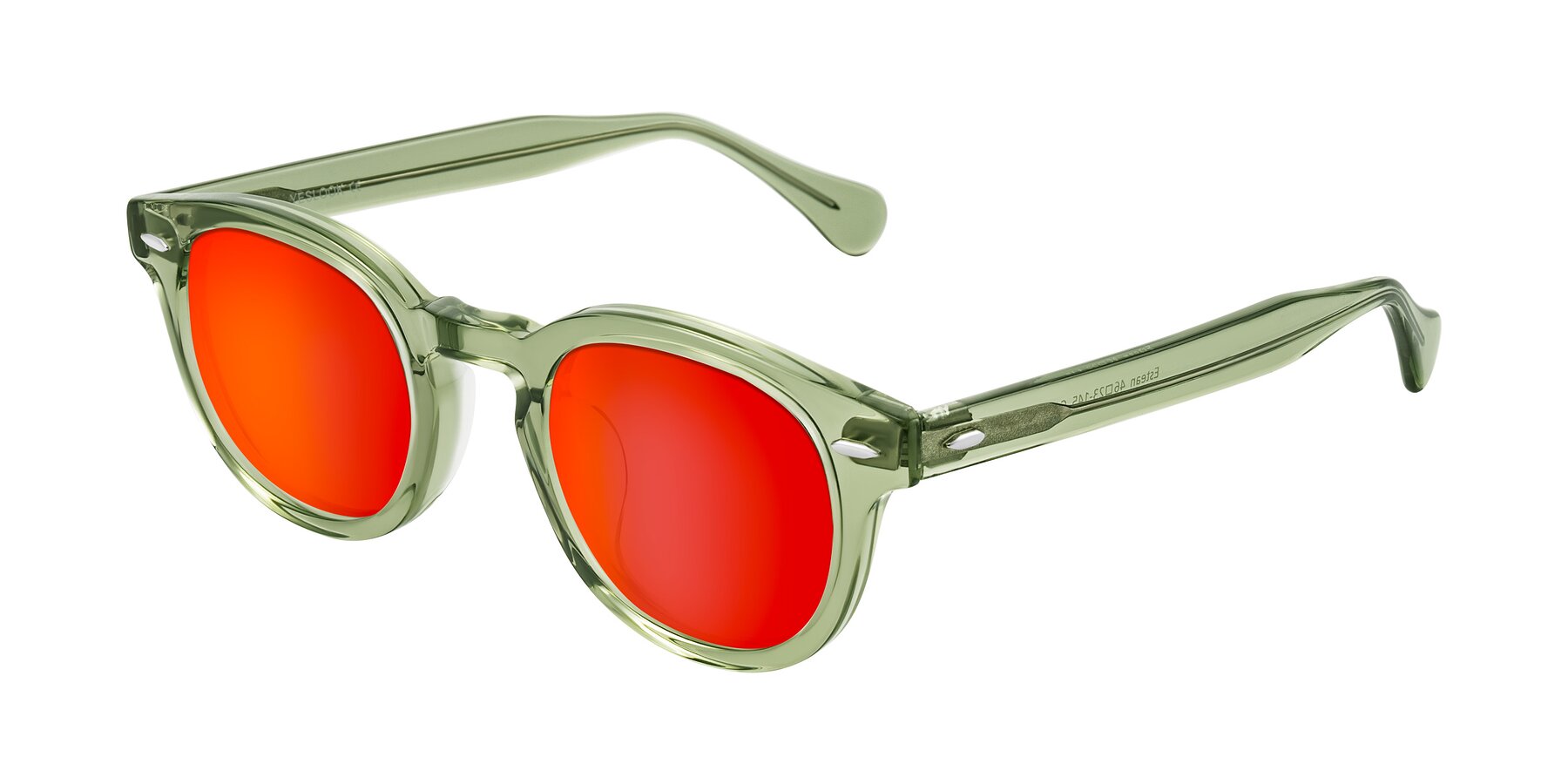 Angle of Estean in Transparent Green with Red Gold Mirrored Lenses