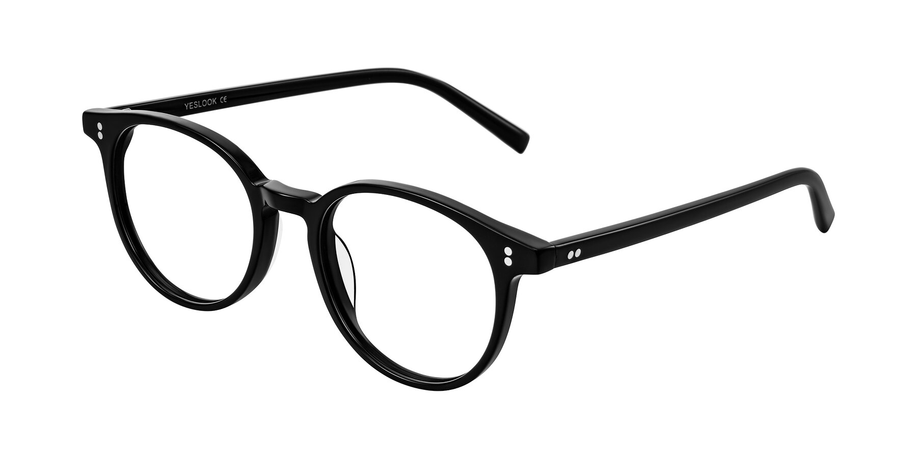 Angle of Haharou in Black with Clear Blue Light Blocking Lenses