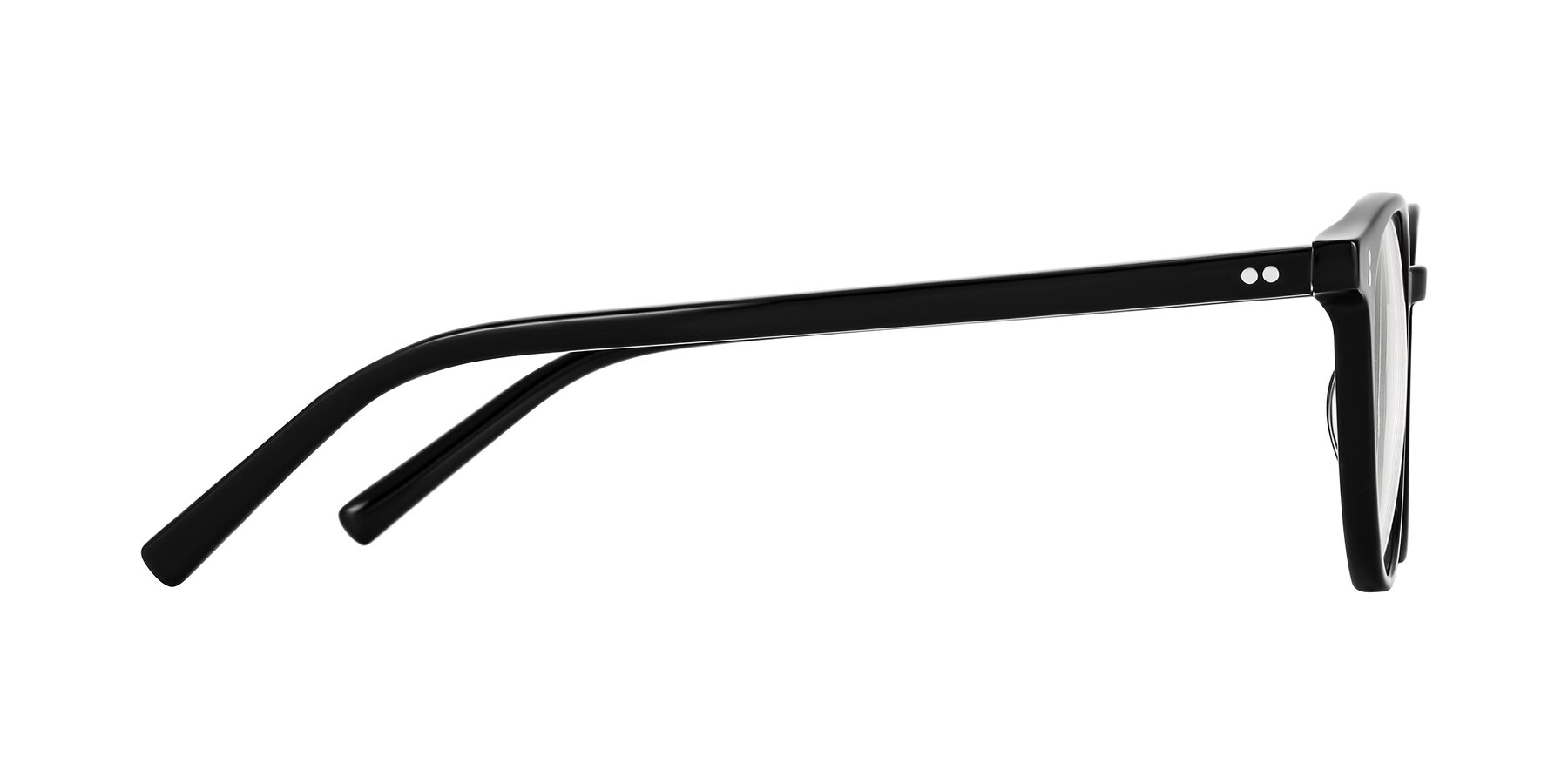 Side of Haharou in Black with Clear Blue Light Blocking Lenses